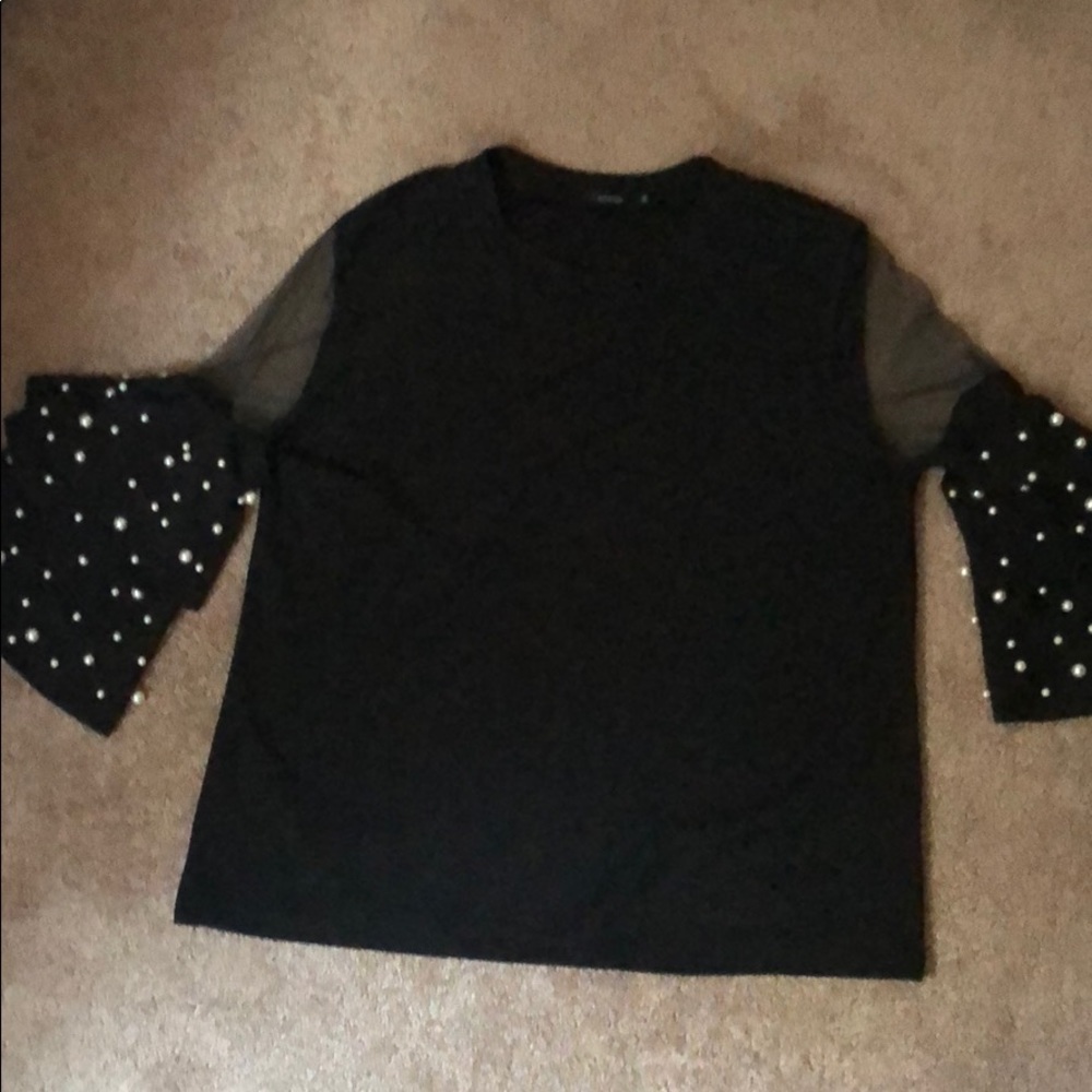 Black sexy top.  A line fit. Designer Nancy Yang